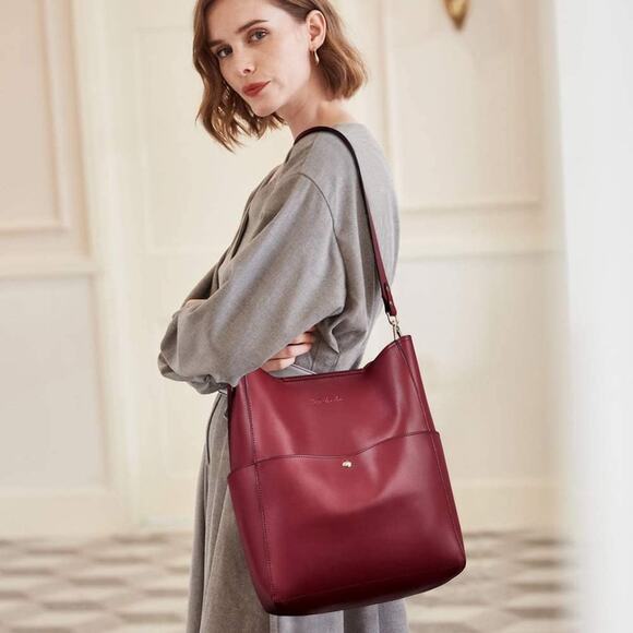 Bostanten Handbags - Bostanten Lotty Leather Hobo Bucket Tote Bag